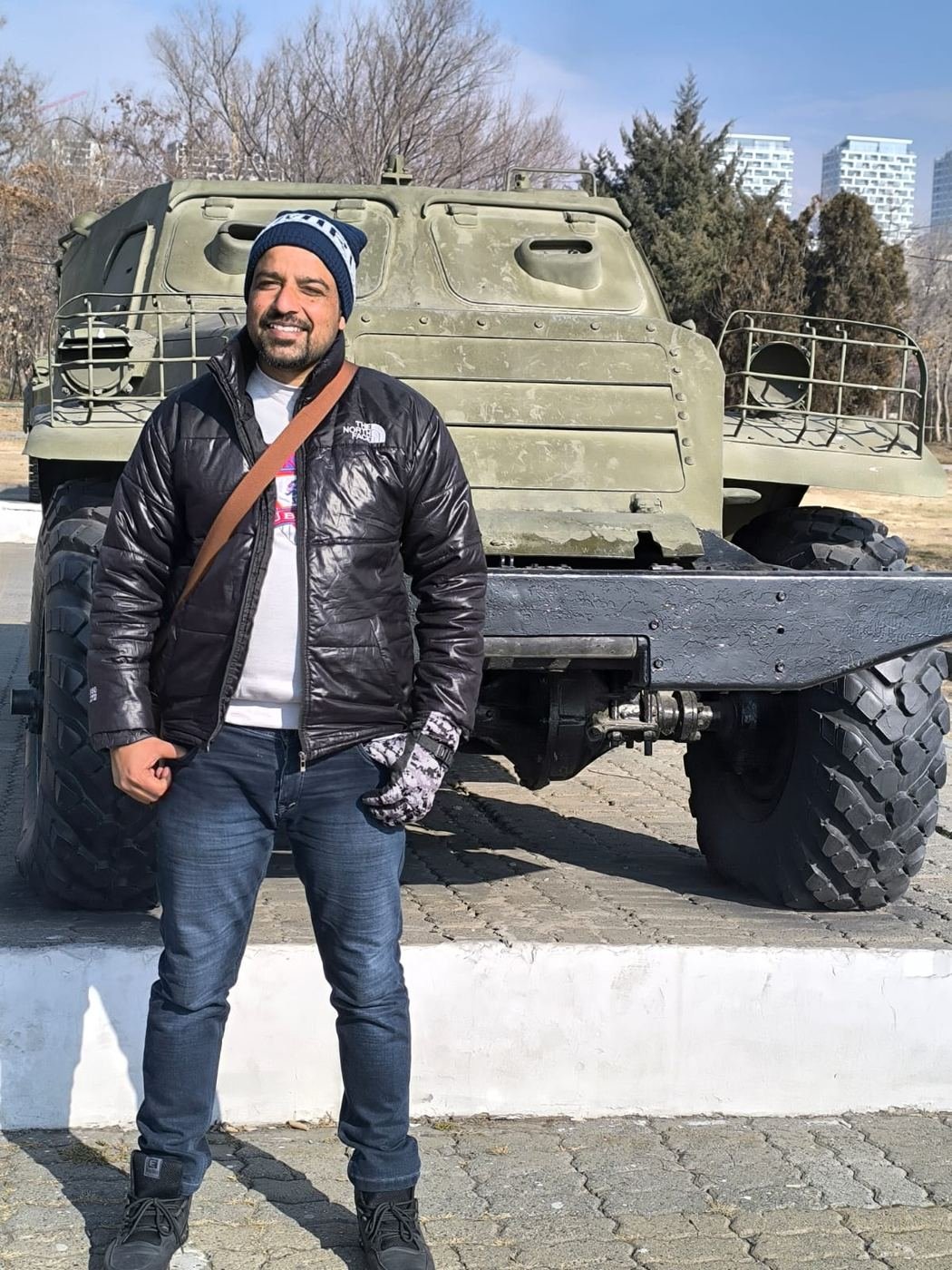 Visitor at military museum, Yerevan, Armenia