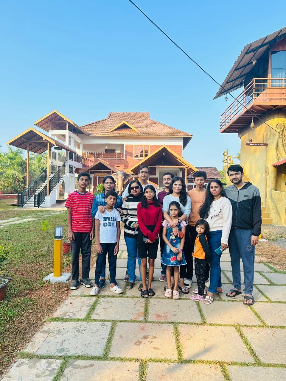 Family group at Kerala resort