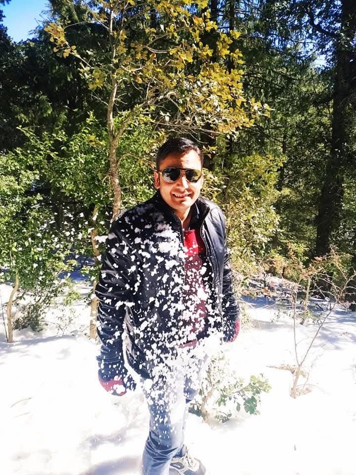 Playing in snow at Shimla