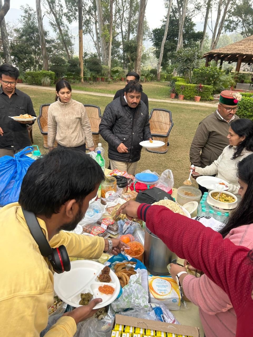 Group picnic spread at Thapli, Panchkula