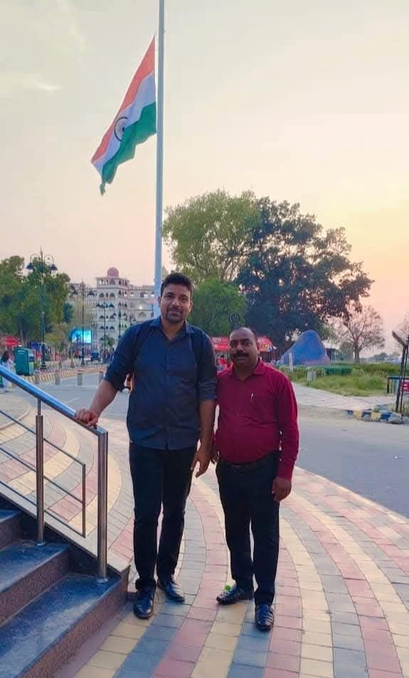 Two friends at Wagah Border, Amritsar